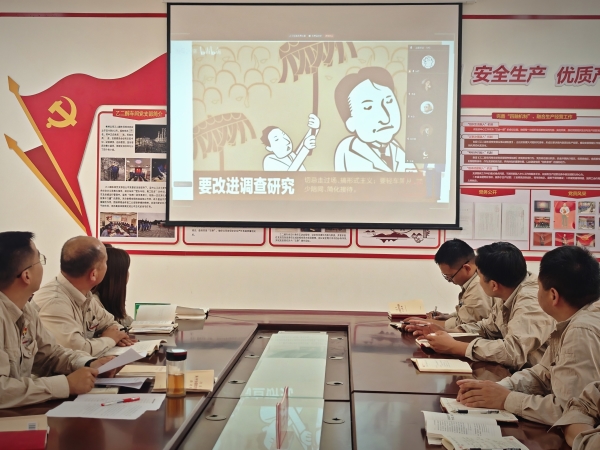 2025年5月8日，乙二醇車間黨支部開展中央八項規(guī)定精神學(xué)習(xí)教育，黨員集中觀看警示教育.jpg